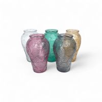 Ваза стеклянная Цветы h24 х d8 см, FA58-7 - вид 1 миниатюра