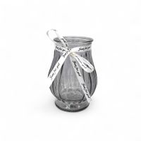 Ваза стеклянная Фонарик h16 х d7 см, графит, FA58-13