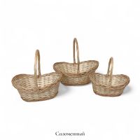 Набор корзин из 3 шт, овальные, соломенный, FA64-18