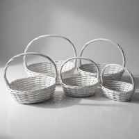 Набор корзин из 5 шт, овальные, белый, FA64-22