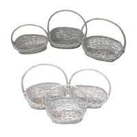 Набор корзин из 3 шт, овальные со скошенным краем, молочный, FA64-26