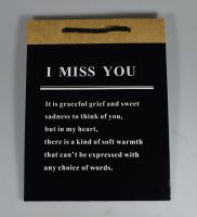 Сумка бумажная 32 х 25 х 13 см, I MISS YOU, W3-1 - вид 1 миниатюра