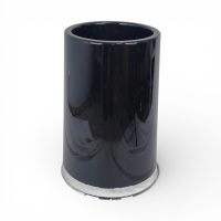 Кашпо пластиковое Стиль d34 х h60(30) см, черный/серебро, FA57-40