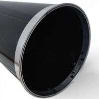 Кашпо пластиковое Стиль d34 х h60(30) см, черный/серебро, FA57-40 - вид 1 миниатюра