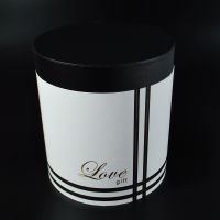 Коробка цилиндр Love gift, набор из 3 шт, белый/черный, W55-3 - вид 1 миниатюра