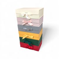 Коробка прямоугольная складная с бантом h9 х 28 х 20 см, FA54-20