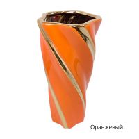 Ваза керамическая Спираль золотая h28 х d10 см, FA32-138 - вид 2 миниатюра
