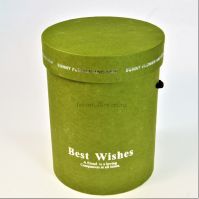 Коробка цилиндр Best Wishes, зеленый, М51-3 - вид 1 миниатюра