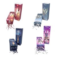 Сумка бумажная под бутылку 35 х 12 х 9 см, Дизайн, 12 шт, FA54-37