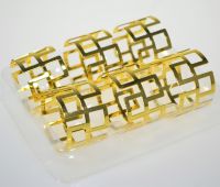 Кольцо для салфеток d4 см, 6 шт, металл, золотой/серебряный, М94-1 - вид 1 миниатюра