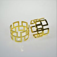 Кольцо для салфеток d4 см, 6 шт, металл, золотой/серебряный, М94-1 - вид 1 миниатюра