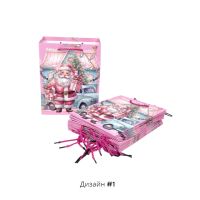 Сумка бумажная 23 х 18 х 10 см, Санта с подарками, 12 шт, FA39-91 - вид 4 миниатюра