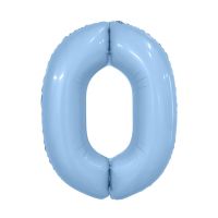 Шар фольгированный Цифра 40"/102 см, небесный - вид 3 миниатюра