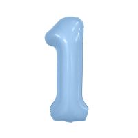 Шар фольгированный Цифра 40"/102 см, небесный - вид 4 миниатюра