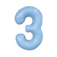 Шар фольгированный Цифра 40"/102 см, небесный - вид 6 миниатюра