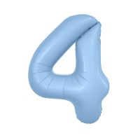 Шар фольгированный Цифра 40"/102 см, небесный - вид 7 миниатюра