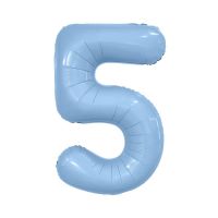 Шар фольгированный Цифра 40"/102 см, небесный - вид 8 миниатюра