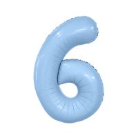Шар фольгированный Цифра 40"/102 см, небесный - вид 9 миниатюра
