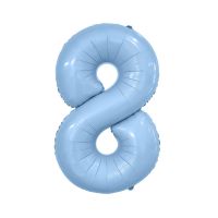 Шар фольгированный Цифра 40"/102 см, небесный - вид 1 миниатюра