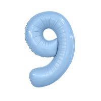 Шар фольгированный Цифра 40"/102 см, небесный - вид 2 миниатюра