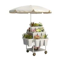 Стойка металлическая на калесах на 17 квадратных ваз, h100 х 95 х 80 см, белый, T1-5