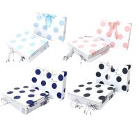 Сумка бумажная горизонтальная 25 х 32 х 12 см, Горох, 12 шт, белый, FA54-41