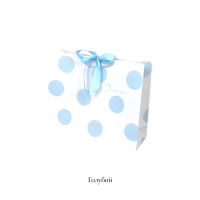 Сумка бумажная горизонтальная 25 х 32 х 12 см, Горох, 12 шт, белый, FA54-41 - вид 2 миниатюра