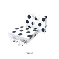 Сумка бумажная горизонтальная 25 х 32 х 12 см, Горох, 12 шт, белый, FA54-41 - вид 5 миниатюра