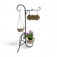 Подставка металлическая для цветов WELCOME h120 см, черный/белый, FA59-54