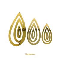 Новогоднее украшение Капля 3D металик, 3 шт, FA48-6 - вид 2 миниатюра