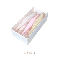 Елочное украшение Сосулька Зефирное облако 17 см, 6 шт, бархат, FA48-7 - вид 5 миниатюра