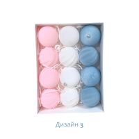 Елочный шар Зефирное облако d8 см, 12 шт, FA48-8 (дизайн 3) - вид 4 миниатюра