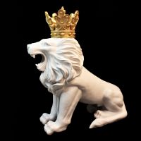 Фигура Король Лев, h55 см, полистоун, белый, W26-18 - вид 1 миниатюра
