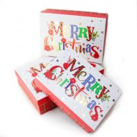 Коробка прямоугольная Merri Christmas, набор из 3 шт, красный/белый, Z13-9 - вид 1 миниатюра