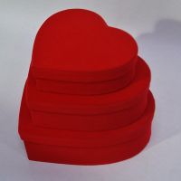 Коробка сердце бархат, набор из 2 шт, W102-2 - вид 1 миниатюра