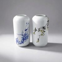 Ваза пластиковая Шик Дизайн h30 х d8.5 см, белый, FA57-9