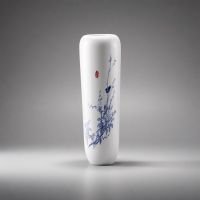 Ваза пластиковая Шик Дизайн h55 х d10 см, белый, FA57-10