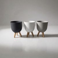 Кашпо пластиковое на ножках Волна h20(29) х d20 см, FA57-27