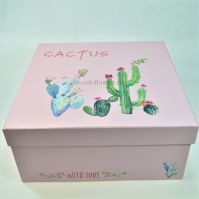 Коробка Кактус, набор из 3 шт, розовый, М41-5 - вид 1 миниатюра