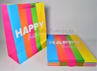 Сумка бумажная 23 х 18 х 10 см, Happy Birthday - вид 2 миниатюра
