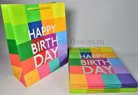 Сумка бумажная 23 х 18 х 10 см, Happy Birthday - вид 1 миниатюра