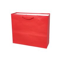 Сумка бумажная горизонтальная с тиснением 26 х 32 х 11 см, Однотонный микс, 12 шт, FA55-74 - вид 6 миниатюра