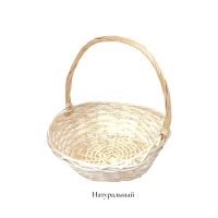 Корзина круглая d38 х h15(47) см, натуральный, БМ - вид 1 миниатюра