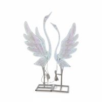 Декоративная металлическая конструкция со светодиодам Лебеди, набор из 2 шт, белый, FA59-71