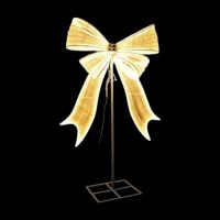 Декоративная металлическая конструкция со светодиодам Бант h275 х 135 см, белый/золото, FA59-80