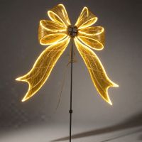 Декоративная металлическая конструкция со светодиодам Бант h275 х 135 см, белый/золото, FA59-80