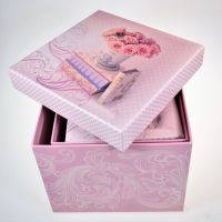 Коробка квадрат Букет роз, набор из 3 шт, М73-18 - вид 1 миниатюра