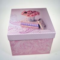 Коробка квадрат Букет роз, набор из 3 шт, М73-18 - вид 1 миниатюра