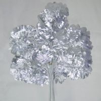 Ветка билобы искусственная, 12 шт, h55 см, серебро, W116-3 - вид 1 миниатюра