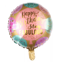 Шар фольгированный Happy Birthday stay Fabulous, 18" - вид 1 миниатюра